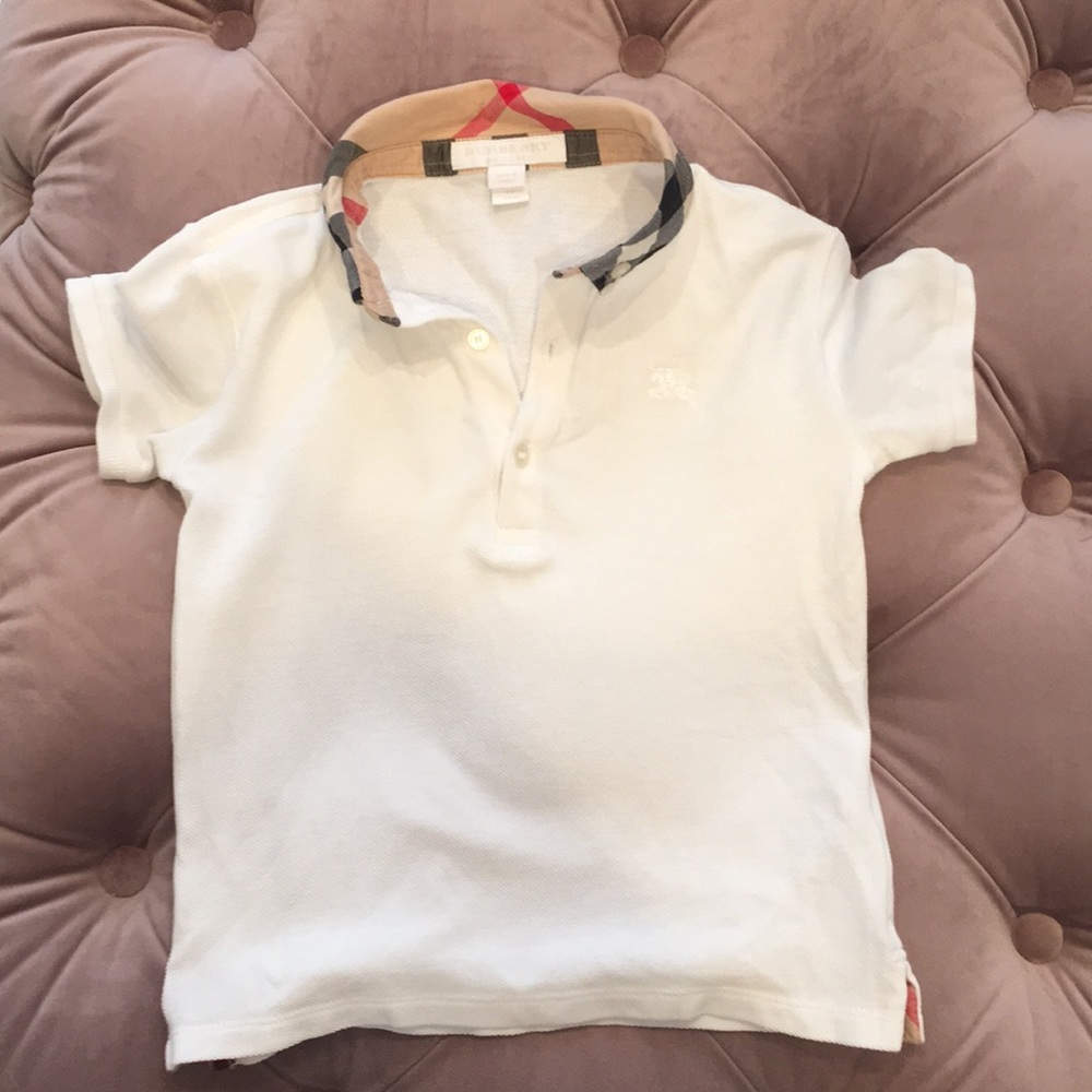 Burberry white collared shirt 3T